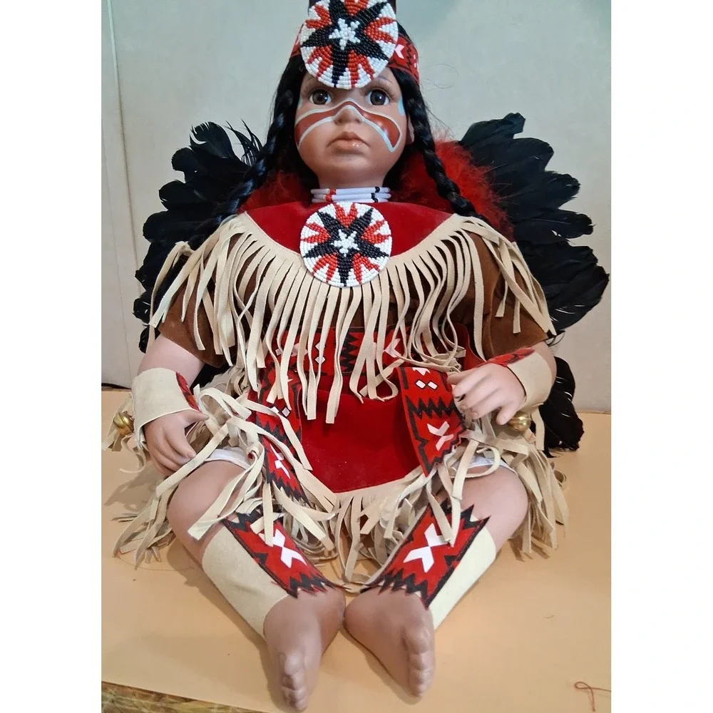 Timeless #1835/2500 Indian Doll With Covered Stick An Flute 18